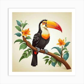 Toucan On A Branch art print Art Print