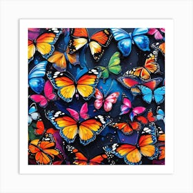 Butterflies In The Sky 15 Art Print