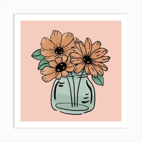 Daisies In A Vase Art Print