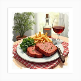 Steak And Fries Art Print