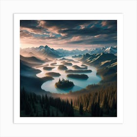 Lake In The Mountains 26 Art Print