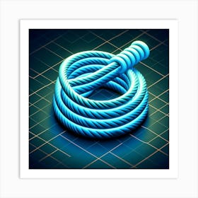 Blue Rope On A Grid Art Print