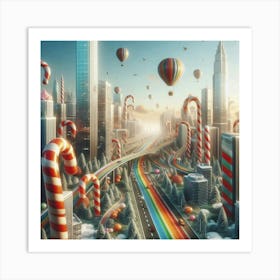 Candy Cane City 1 Art Print