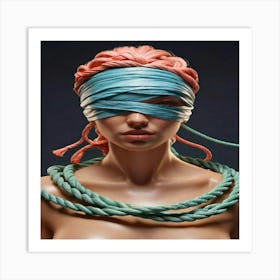 Woman With A Blindfold Art Print