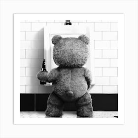 Teddy Bear Toilet 1 Art Print