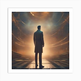 Man Standing In A Tunnel Art Print