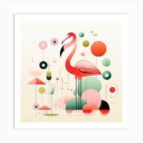 Abstract Flamingo Art Print