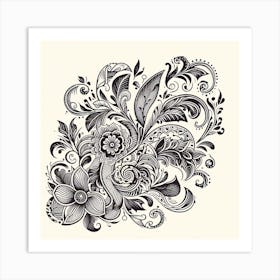 Russian Floral Design 1 Art Print