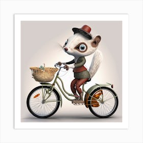 Squirrel On A Bicycle 1 Art Print