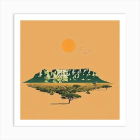 A Table Mountain In Cape Town Minimal Illustrati 1720033756 3 Art Print