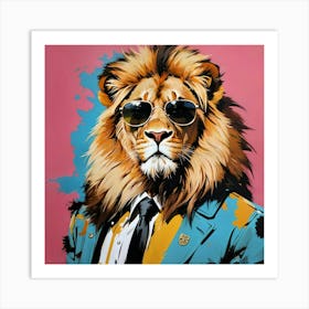 Lion In A Suit Art Print