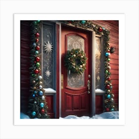 Christmas Door 125 Art Print