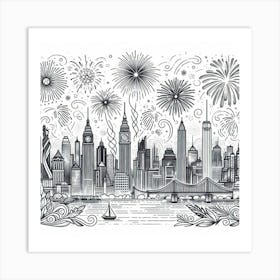 New York City Skyline 3 Art Print