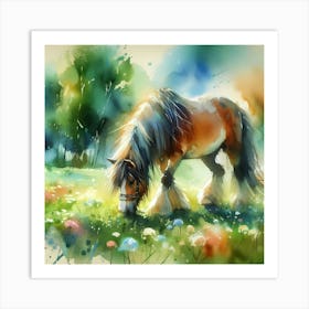 Clydesdale Horse Painting Art Print