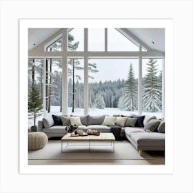 Living Room With Large Windows 5 Art Print