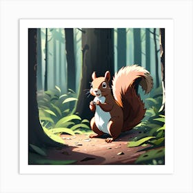 Squirrel In The Woods 30 Art Print