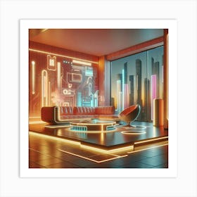 Futuristic Living Room 1 Art Print