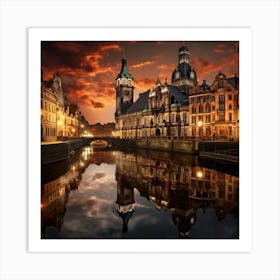 City At Dusk Art Print