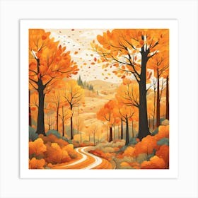 Autumn Forest Road Art Print