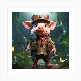 Pig In The Jungle Art Print