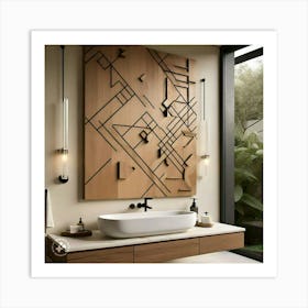 Modern Bathroom Wall Art Art Print