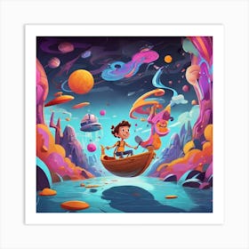 Boy In A Boat Art Print