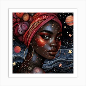 Nebilune Celestial Portrait Art Print