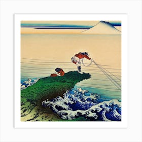 Samurai Fishing Art Print