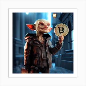 Bitcoin creature Art Print