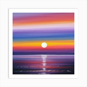 Sunset Over The Sea Art Print