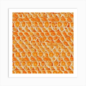 Orange And White Pattern Art Print