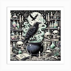 Crow In The Cauldron Art Print