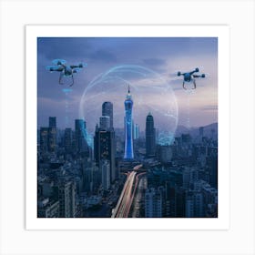 Drones In The Sky 1 Art Print