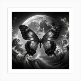 Butterfly In The Moonlight 3 Art Print