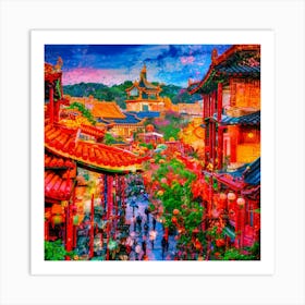 Chinese City Art Print