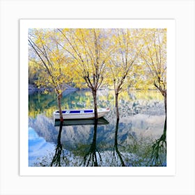 Boat In The Lake Art Print