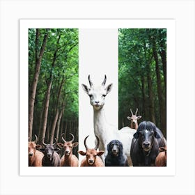 Animals Of The Forest Art Print