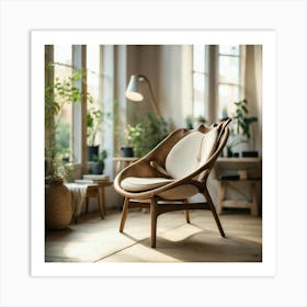 Leaf Petal Design Chair Art Print