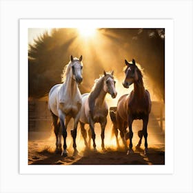 Horses In The Sun 2 Art Print