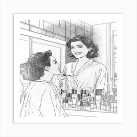 Woman Is Getting Her Makeup Done Art Print