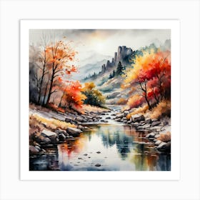 Autumn River 1 Art Print