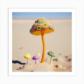 Mushroom In The Sand Art Print