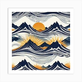 Sunrise In The Mountains Art Print