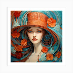 Woman In A Hat 1 Art Print