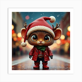 Santa Mouse 4 Art Print