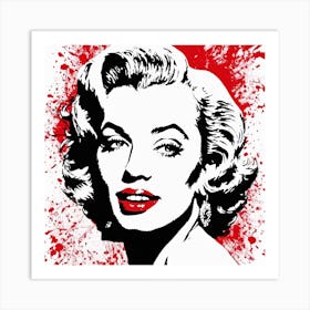 Marilyn Monroe Portrait Ink Painting (24) Art Print