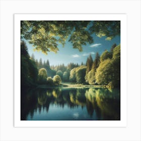 Pond In The Forest 4 Art Print