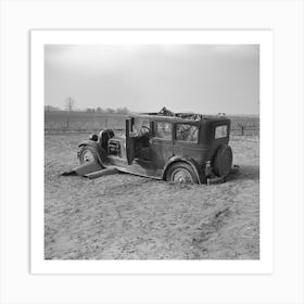 Automobile After The Flood On Mackey Ferry Road Near Mount Vernon, Indiana By Russell Lee Art Print