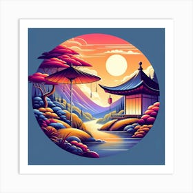 Asian Landscape Painting 27 Art Print