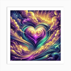 Heart In The Clouds Art Print